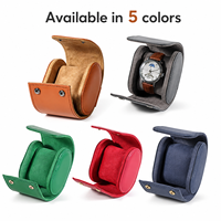 Étui à montres en cuir PU à 2 emplacements, organiseur double pour montres, support de rangement de voyage avec logo personnalisé, vente en gros