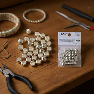 Perline Metalliche Ilan 10mm con Foro Grande in Argento per Creazione di Gioielli e Artigianato - Product Image 3