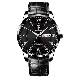 Montre-bracelet à quartz chronographe décontractée pour homme Drioshipping, style professionnel, aiguilles lumineuses, bracelet en cuir, boîtier de luxe tendance 5 mm - Product Image 6
