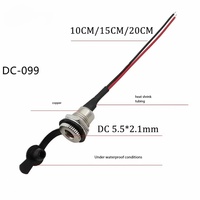 Prise d'alimentation CC DC-099W, boîtier en acier inoxydable IP55, 10A, femelle DIN, 5m, 5.5x2.1/2.5, câble soudé, adaptateur de charge rapide