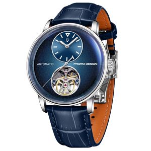 Reloj Mecánico Automático Pagani Design para Hombre, Tourbillon, Cristal Azul, Caja de Acero Inoxidable, Correa de Cuero de 14 mm de Grosor, 100 m - Product Image 5