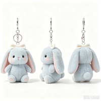 Fabrication sur mesure ODM/OEM de porte-clés en peluche lapin mignon, décoration de sac, vente en gros de jouets en peluche personnalisés