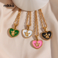 Colgante de corazón de Ángel de acero inoxidable chapado en oro de 18k para mujer, joyería, collar