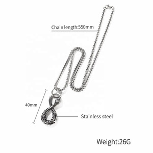 MECYLIFE <span class=keywords><strong>Serpent</strong></span> <span class=keywords><strong>Python</strong></span> Pendentif Acier Inoxydable Infinity <span class=keywords><strong>Serpent</strong></span> Collier Cobra Collier pour Hommes - Product Image 5