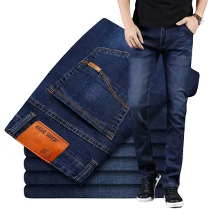 Jean fin vintage brodé pour homme, pantalon slim, perçage à chaud, vente en gros, 2023