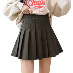 Dames Hoge Taille Stevige Geplooide Rokken A-Line Mini Rok Skater Tennis Cheerleader Seifuku Schooluniform Rokken