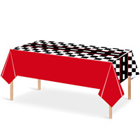 Nappe jetable en plastique à carreaux noir et blanc pour décoration de fête de Thanksgiving, anniversaire, Ramadan, Diwali, Nouvel An