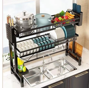 Encimera de cocina multifuncional Estante para platos Olla y <span class=keywords><strong>escurridor</strong></span> de cuencos Estante de almacenamiento de cubiertos Gadget de almacenamiento de cocina - Product Image 2