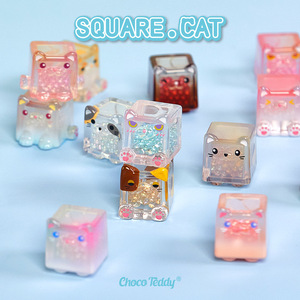 Square Stack Cat 2nd Generation Blind Bag Cute Glitter Night-Light Ice Block Cat Plush Blind Box Ornament for <strong>Friends</strong> - Product Image 5