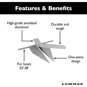 สมอเรือ Lewmar LFX Fluke ขนาด 4 ปอนด์ ทำจากอะลูมิเนียม สำหรับใช้ในพื้นโคลนหรือทราย - Product Image 4