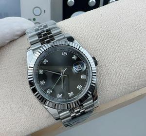 Luxury men's <b>automatic</b> mechanical watch with diamond blue dial, beveled bezel, stainless steel strap, and date display. - Product Image 5
