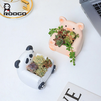 Pot de fleurs en résine en forme de canapé animalier de dessin animé, mini fauteuil mignon, jardinière pour plantes succulentes, adorable décoration de bureau à domicile, cadeau pour le salon