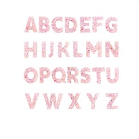 Patchs en tissu brodés personnalisés avec 26 lettres anglaises autocollantes, paillettes dorées roses, pour vêtements et sacs à dos DIY