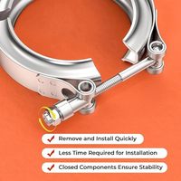 Collier de serrage pour tuyau de 52-160 mm en acier inoxydable, collier de serrage turbo pour tuyau de descente, collier de serrage V-Band pour échappement de voiture avec bride
