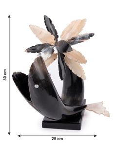 อุปกรณ์ตกแต่งปลารูปเขาควายธรรมชาติขนาด12นิ้วของตกแต่งบ้านบ้านไร่เหมาะสำหรับเป็นของขวัญ - Product Image 3