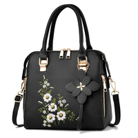Sac à main en cuir PU pour femmes, de luxe, de marque célèbre, avec fleurs, à porter en bandoulière