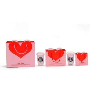 Hình Trái Tim Thanh Lịch Quà Tặng Đám Cưới Túi Giấy Bao Bì Biểu Tượng Tùy Chỉnh In Ấn Túi Giấy Với Bông Xử Lý - Product Image 6