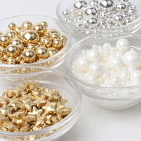 Cocosir Sugar Beads Pink Orange Pearlescent Glittered Silver Edible Bakery Cake Decorations Sugar Sprinkles