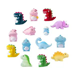 小型最小起订量高品质人造恐龙设计3d动物树脂魅力装饰