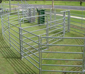 헤비 듀티 6ft 12ft 목장 패널 분말 코팅 USD 펜 가축 말 울타리 3D 모델 금속 프레임 자연 펜싱 격자 문 - Product Image 2