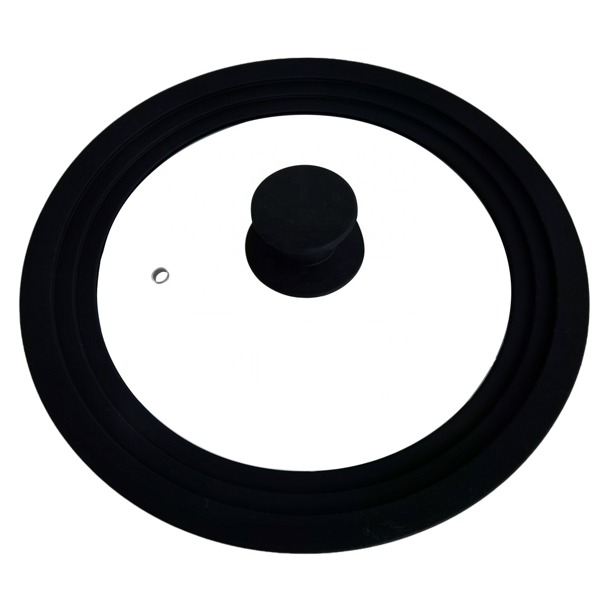 Couvercle en verre de jante de silicone noir