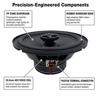 Speaker Mobil Koaksial 6.5 Inch 178mm 3.4 Ohm 30W RMS 60W Max PP Cone Rubber Edge OEM ODM Pabrik Pintu Mobil