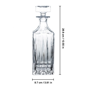Decantador de whisky de vidrio artesanal a mano, con tapón geométrico hermético para <span class=keywords><strong>Bourbon</strong></span>, Brandy, licor - Product Image 1