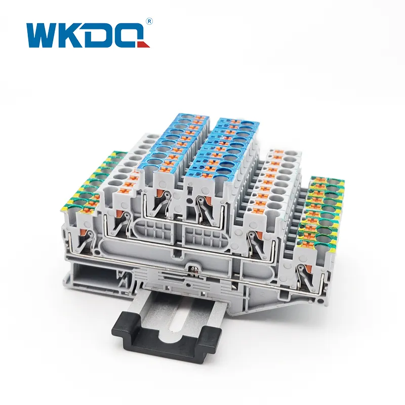 DIN Rail Terminals Push-in Ground Terminal Block Green Yellow