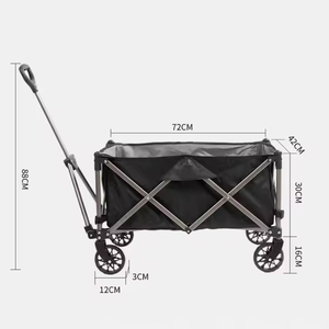 Ráp cắm trại Xe đẩy toa xe với bánh xe lớn: Một gấp câu cá bollerwagen Xe đẩy bãi biển giỏ hàng cho cát. - Product Image 1