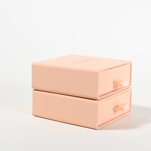 Custom Logo Printed Sliding Drawer <b>Gift</b> Box Pink Cardboard Jewelry Ring Sliding Out Packaging <b>Boxes</b> With <b>White</b> Foam Sponge - Product Image 2