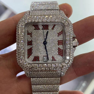 Reloj de pulsera de lujo VVS Moissanite Diamond Dial de Oriente Medio Joyería fina Hip Hop Busto Abajo Reloj automático para hombres - Product Image 4