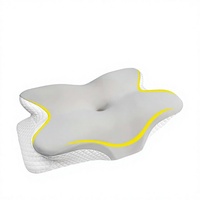 Oreiller en mousse à mémoire de forme en forme de papillon avec récupération lente et protection de la colonne cervicale, personnalisable, léger, pour le soutien du cou