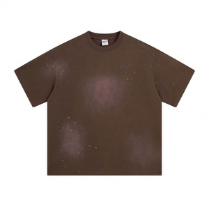 T-shirt Estiva da Uomo 2026 a Maniche Corte, Stile Moda Transfrontaliera con Effetto Lavaggio e Stampa Scatola di Inchiostro a Spruzzo con Scimmia, Stile Personalizzato - Product Image 5