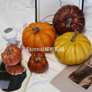 Décoration en mousse de citrouille artificielle Secret Garden, 9,5 cm, orange, ornement d'Halloween, accessoire de photographie, arrangement de fruits d'automne - Product Image 2