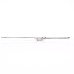 Couteau pliant utilitaire de camping en titane gris argenté, léger, durable, moderne, pour la vaisselle de plein air, logo personnalisable, sablé - Product Image 3