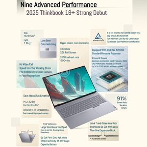 แล็ปท็อป <span class=keywords><strong>Lenovo</strong></span> <span class=keywords><strong>ThinkBook</strong></span> 16+ ประสิทธิภาพสูง สำหรับธุรกิจ AMD <span class=keywords><strong>Ryzen</strong></span> AI <span class=keywords><strong>7</strong></span> H 350 แรม 32GB ความจุ 1TB หน้าจอ 16 นิ้ว IPS 3.2K สำหรับใช้งานส่วนตัวและที่บ้าน - Product Image 3