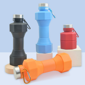 Botella de Agua Deportiva de Silicona Plegable con Diseño de Barra de Pesas y Logotipo Personalizado al por Mayor, Botella de Agua Plegable Grm - Product Image 6