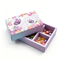 Multi Grid Rigid Paperboard Gift Box with Matt Lamination & Embossing Divided Compartments for Candy Packaging