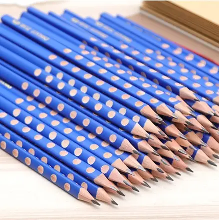 HB ด้ามจับดินสอแบบมีรูหนาด้ามสามเหลี่ยมสำหรับผู้เริ่มอนุบาลแก้ไข
