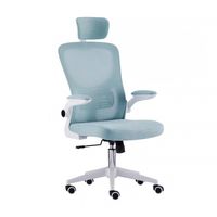Chaise de bureau ergonomique moderne à dossier haut, accoudoirs rabattables, base métallique robuste, réglable en hauteur, pivotante à 360°, pour salle d'attente/préfectures, blanche
