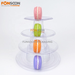 Suporte de Torre de Macarons de 4 Camadas em PVC Transparente para Exibição de Doces em Festas de Casamento - Product Image 3