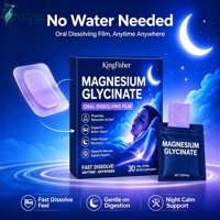 KingFisher Absorption Magnesium Glycinate Oral Strips L-Theanine untuk Tidur Nyenyak dan Pemulihan Otot Suplemen Label Pribadi