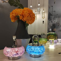 VHFactory Vente Directe Lampes de Table LED Modernes Simples en Cristal Coloré et Acier Inoxydable pour Chambre/Salon Décoration Haut de Gamme