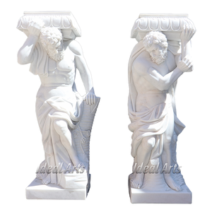 Ideal Arts Décoratif pierre sculptée à la main blanc romain homme nu <span class=keywords><strong>statue</strong></span> en marbre porte en pierre colonne <span class=keywords><strong>pilier</strong></span> design à vendre - Product Image 1