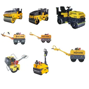 Small Mini Single Double Drum Vibratory Walk Behind Drivable Asphalt Concrete Road Roller Compactor Machine For Sale