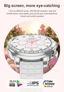 Women's Z95 <b>Mini</b> Smart Watch 1.3inch AMOLED Screen for Bluetooth Call Health Monitoring Fashionable Reloj Smartwatch Compass - Product Image 3
