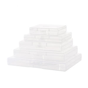 Caja de almacenamiento de plástico transparente, organizador de escritorio rectangular de PP, contenedor de componentes de oficina cubierto para piezas y artículos pequeños - Product Image 5