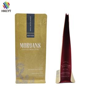 Sac à fond plat zippé en papier d'aluminium de qualité alimentaire réutilisable avec valve Sac à café personnalisé anti-odeur 340g - Product Image 5