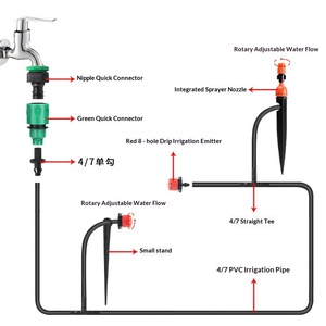 Ensemble d'accessoires d'irrigation, kit complet d'irrigation automatique en PVC pour terres agricoles, jardins et cours, ensemble d'arrosage et d'irrigation - Product Image 4