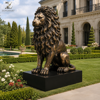 Grande sculpture de lion en bronze, statue d'animal grandeur nature personnalisée, décoration d'art public pour jardin extérieur, entrée de villa, fabricant